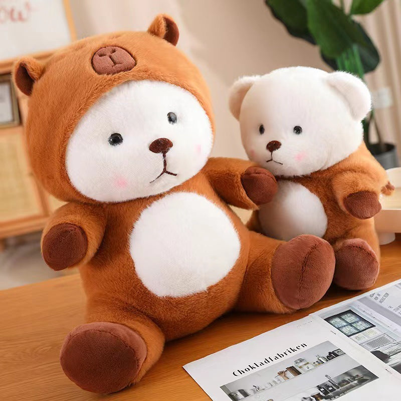 Süßes Capybara Verwandlungsbär Plüschtier – Internet-Liebling Kuscheltier – Superweich & Kawaii