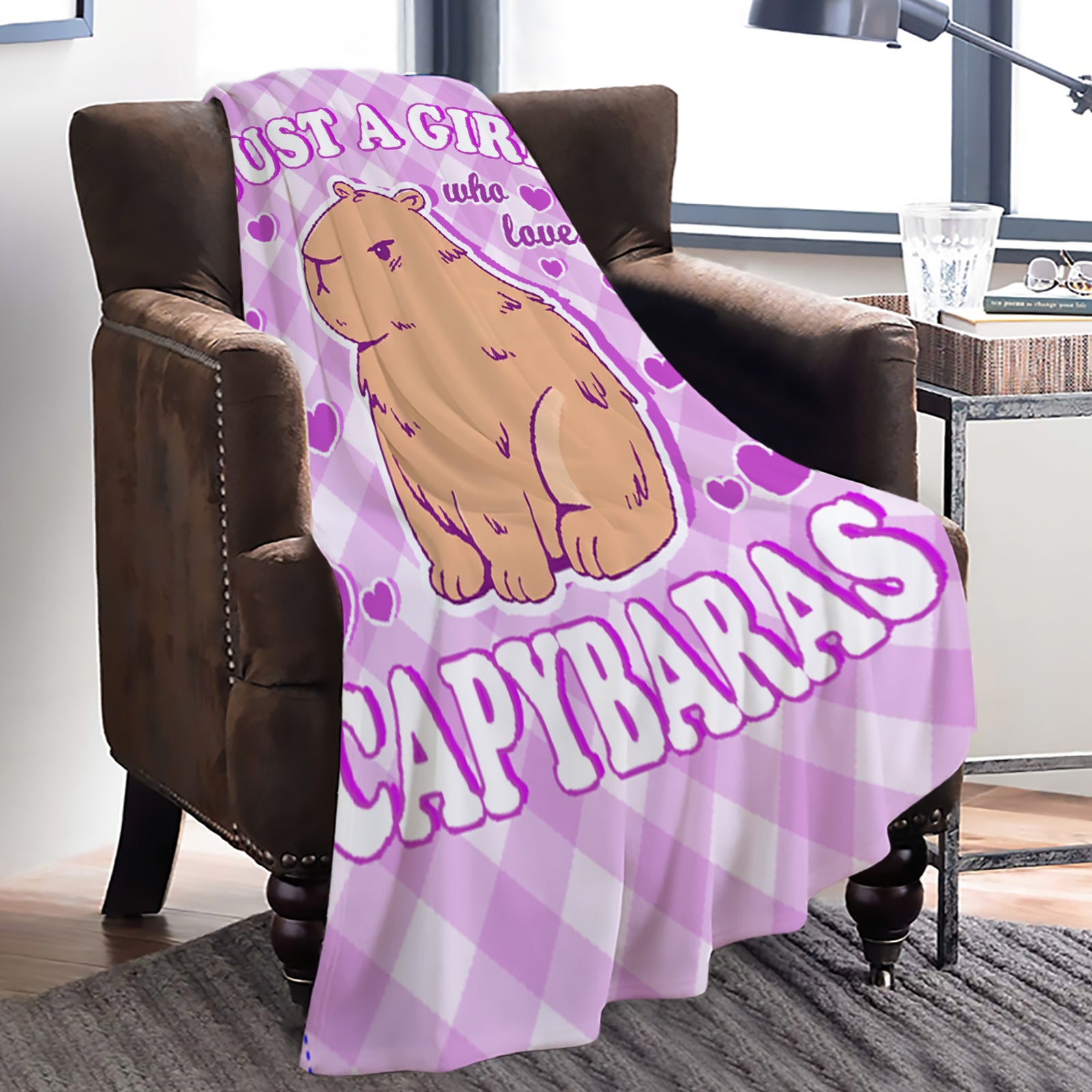 Süsse flauschige Capybara Kuscheldecke mit 3D Druck