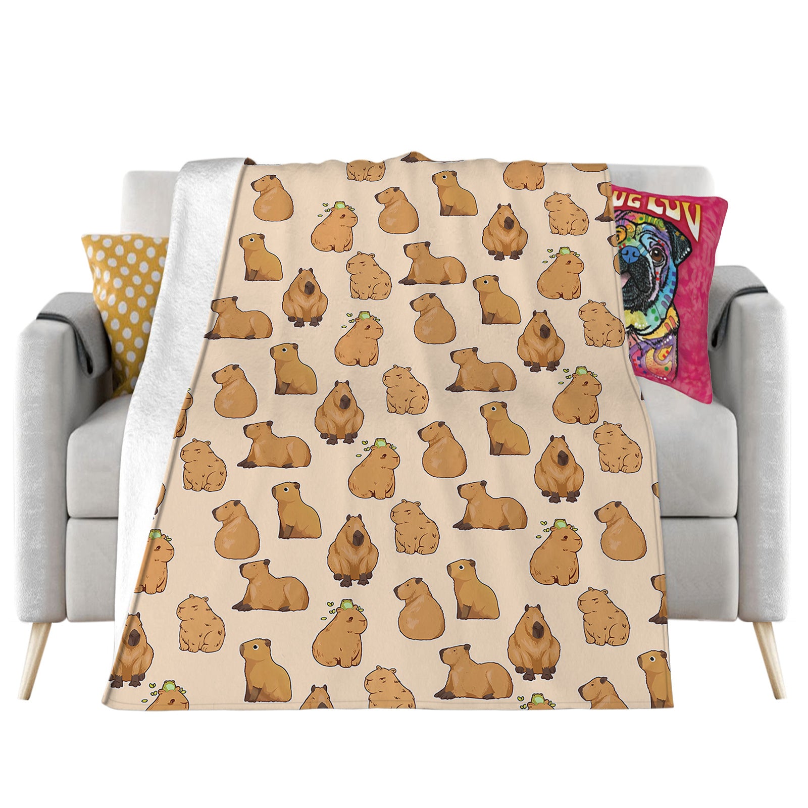 Süsse flauschige Capybara Kuscheldecke mit 3D Druck