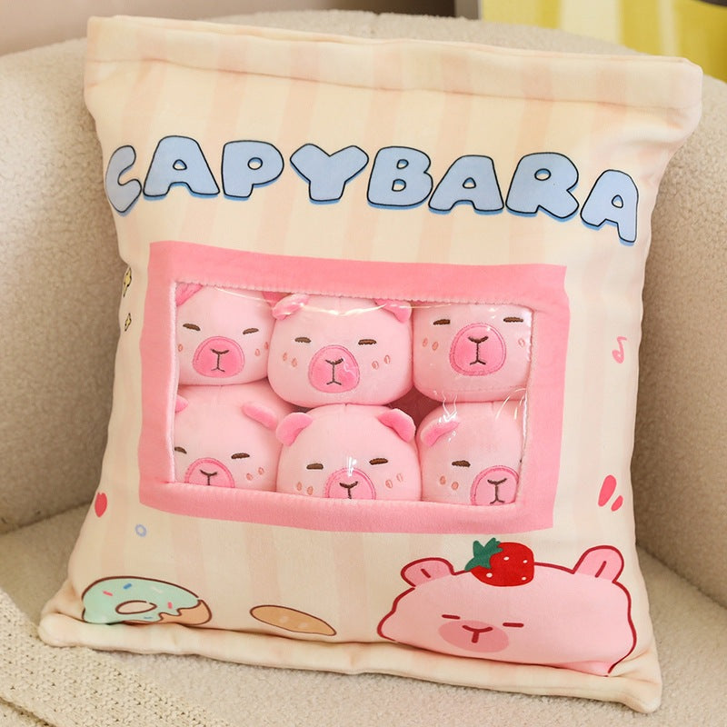 Capybara Kissen mit niedlicher 6 Fach Füllung und tollen Motiven
