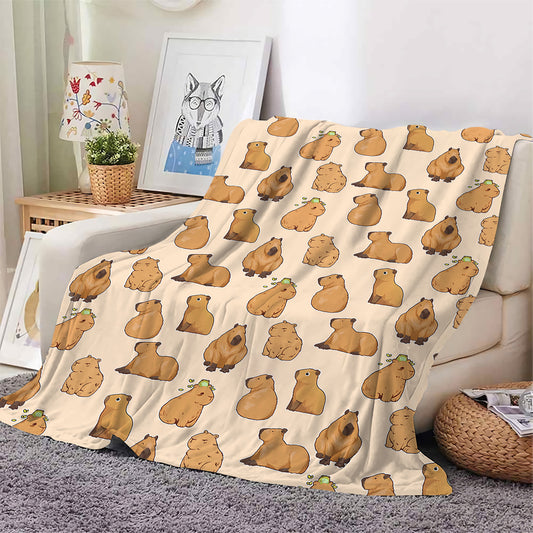 Süsse flauschige Capybara Kuscheldecke mit 3D Druck