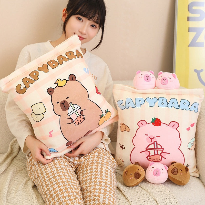 Capybara Kissen mit niedlicher 6 Fach Füllung und tollen Motiven