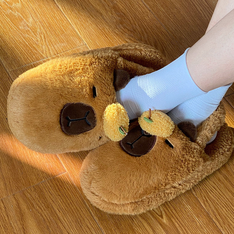 Superweiche warme Capybara Hausschuhe mit rutschfester Sohle