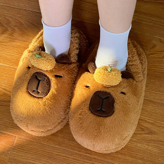 Superweiche warme Capybara Hausschuhe mit rutschfester Sohle