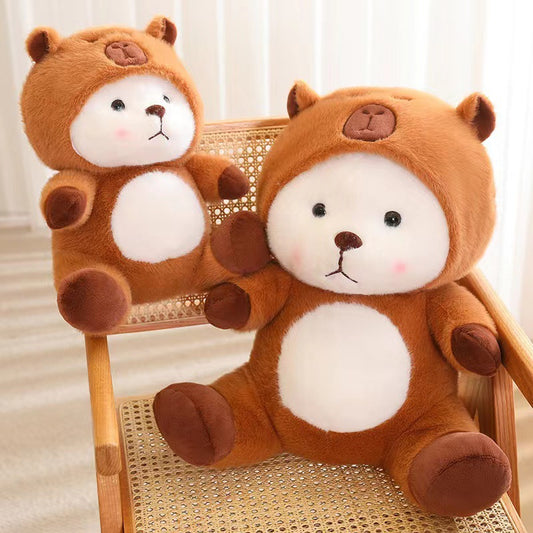 Süßes Capybara Verwandlungsbär Plüschtier – Internet-Liebling Kuscheltier – Superweich & Kawaii