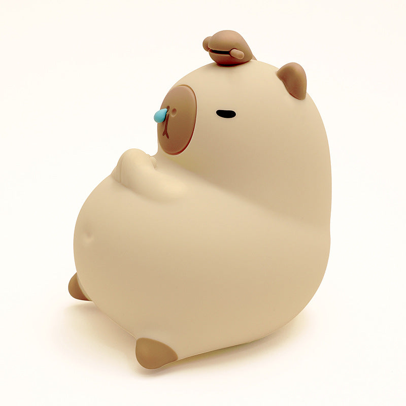 Liegendes Capybara als Lampe aus Silikone - LED Nachtlicht